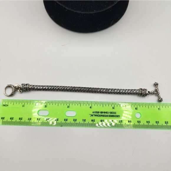 Sterling Silver Byzantine Toggle Bracelet 7" NWOT - Picture 2 of 6
